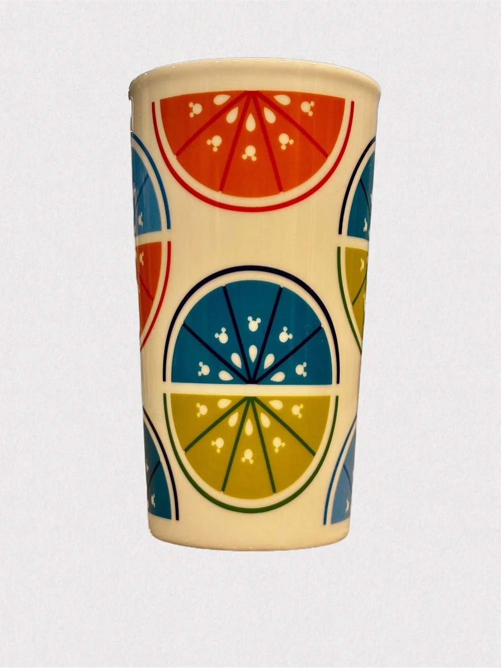 Disney Parks Citrus Hidden Mickey Ceramic Travel Mug w/ Lid